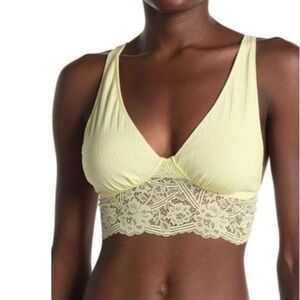 NEW Free People Teegen Yellow Women’s Lace Bralette Bra Sz XS